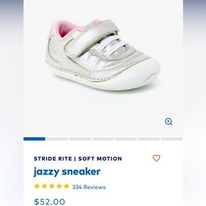 Stride Rite baby/toddler shoe size 3.5 model: Jazzy Sneaker in champagne color
